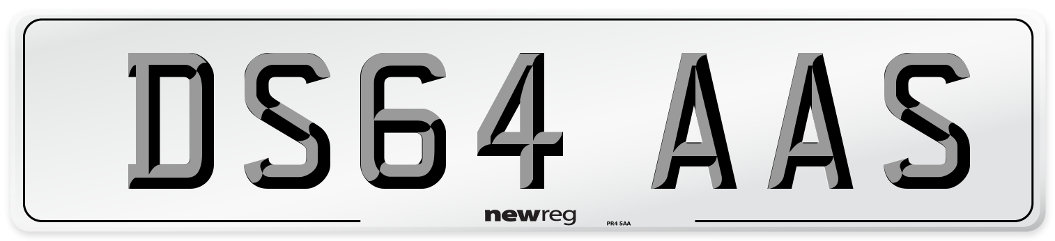 DS64 AAS Number Plate from New Reg